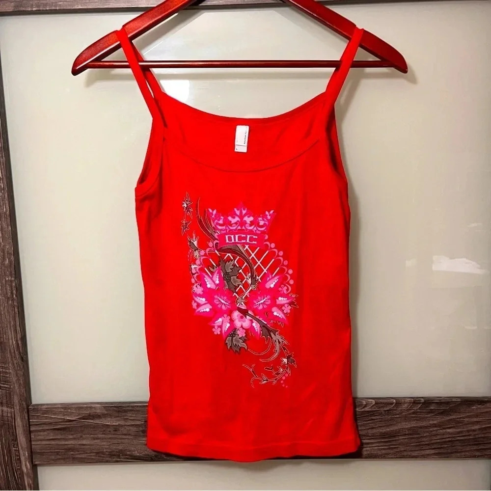 American Apparel Red OCC Floral Tank